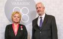 Мари и Тоомас Вельметы на президентском приеме в 2016 году.