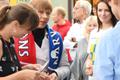 Kersti Kaljulaid jalgpalli Premium liiga mängul