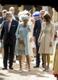 Cornwalli hertsoginna Camilla ja Carole Middleton jõudmas ristimistseremooniale.