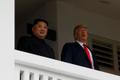 Kim ja Trump pärast kohtumise esimest osa.