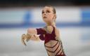 Maria Eliise Kaljuvere in Thursday's short program at the Junior World Championships at the Tondiraba Ice Hall.