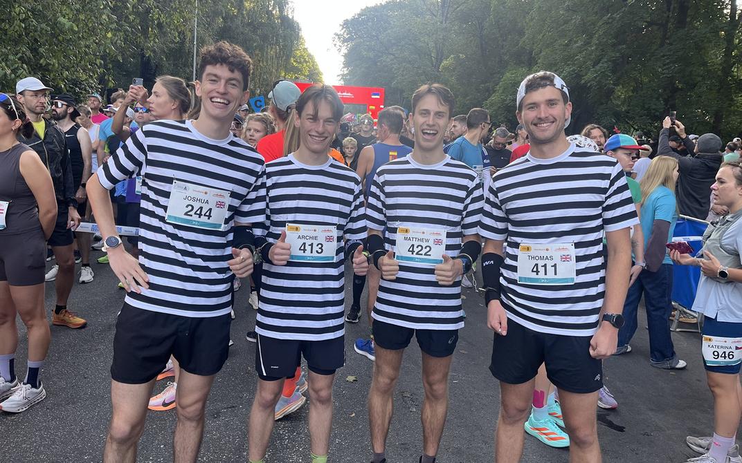 Fancy Englishman Handcuffed runners cross Tallinn half marathon finish line in record ...