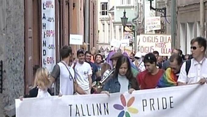 An annual gay pride parade in Tallinn, one of very few such events held in the Baltic states.