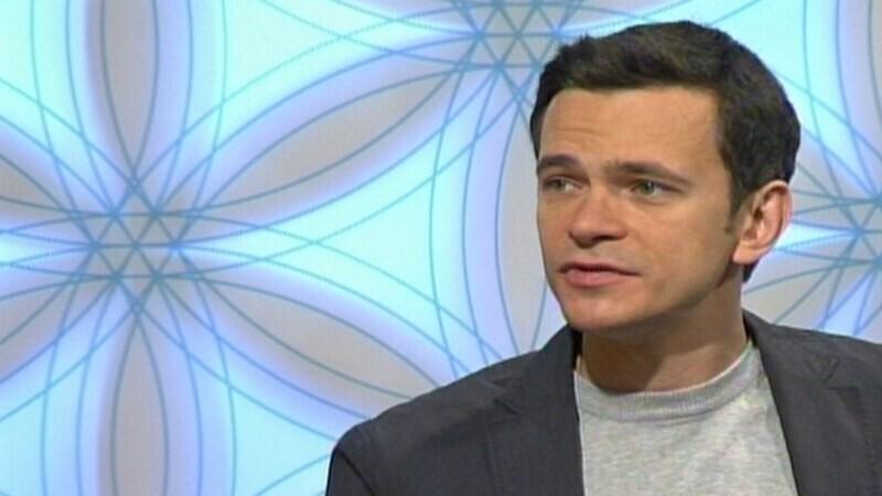 Илья Яшин в студии Эстонского телевидения.