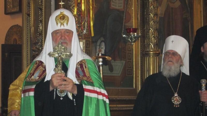 Архив, 2013 год. Патриарх Кирилл отслужил молебен в Нарвском Воскресенском соборе.