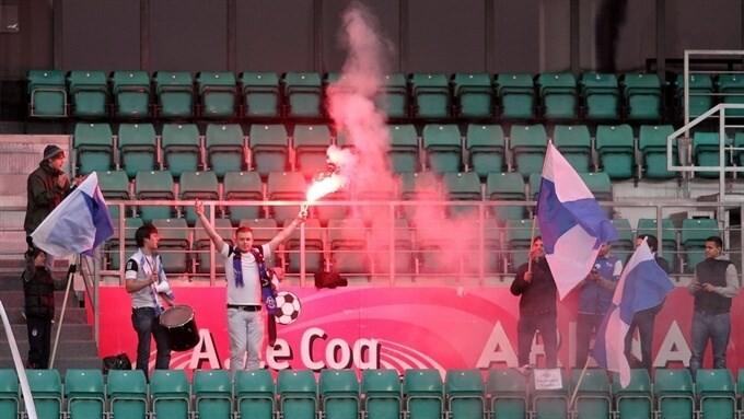 The majority of Tammeka fans in action