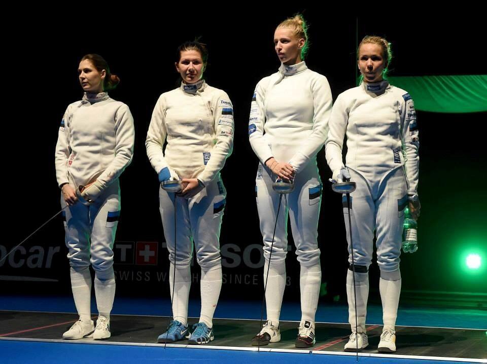 Eesti epeenaiskond koosseisus (vasakult) Irina Embrich, Julia Beljajeva, Katrina Lehis ja Erika Kirpu.