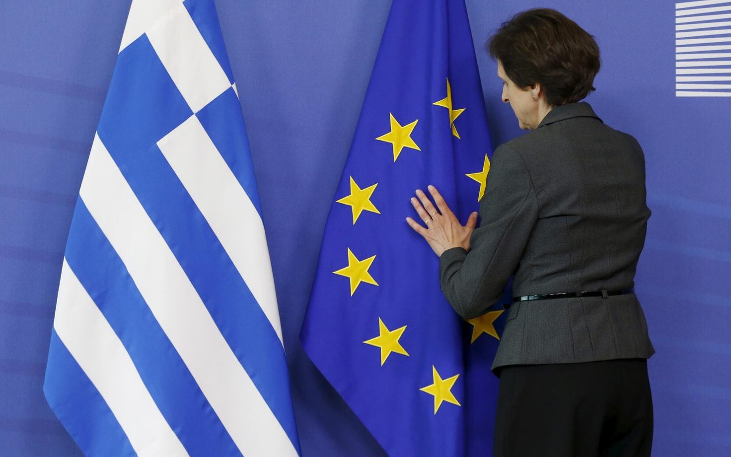 Kreeka ja Euroopa Liidu lipud