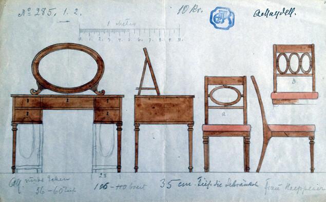 Anna von Maydelli mööblikavandid Atelier für Kunstgewerbe'le