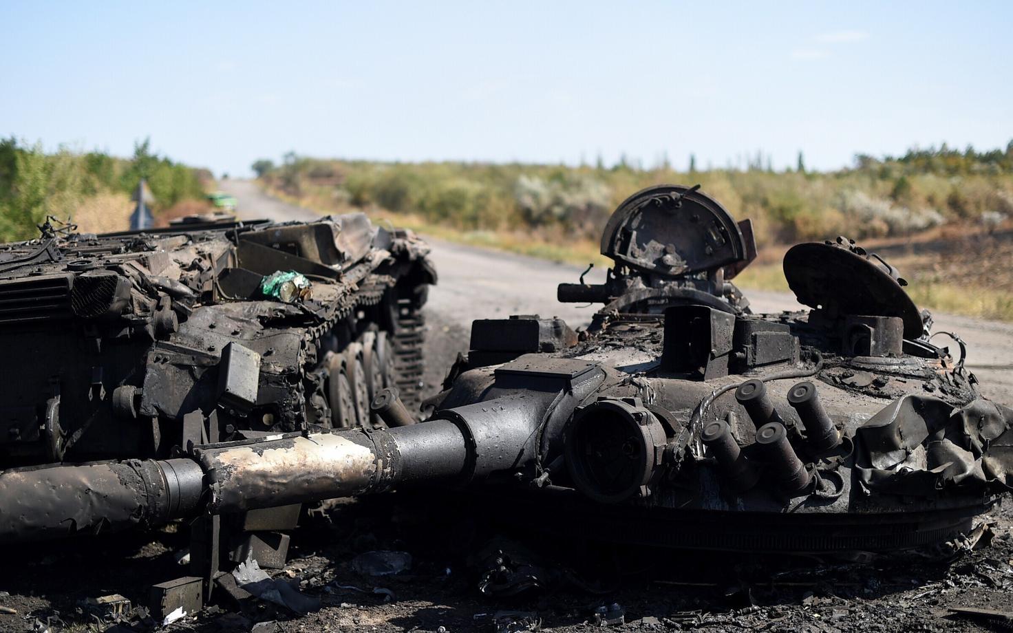Purustatud tank Ilovaiski lähedal 2014. aasta septembris