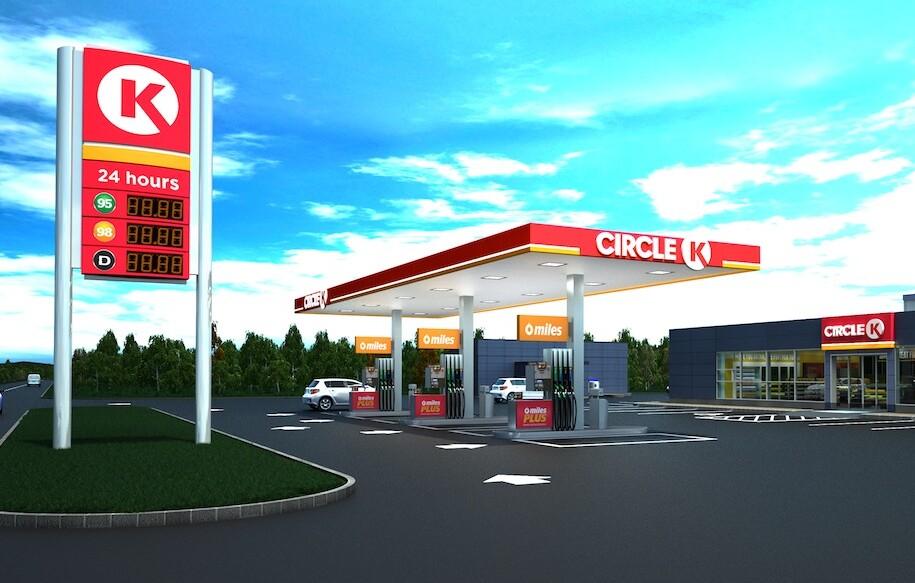Joonis sellest, kuidas senine Statoili teenindusjaam Circle-K värvides välja hakkab nägema.