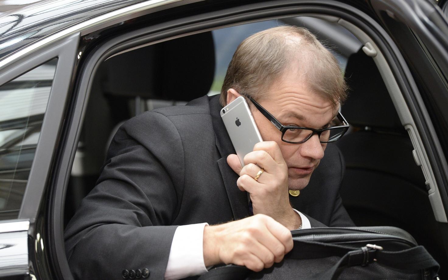 Soome peaminister Juha Sipilä Ülemkogule saabumas