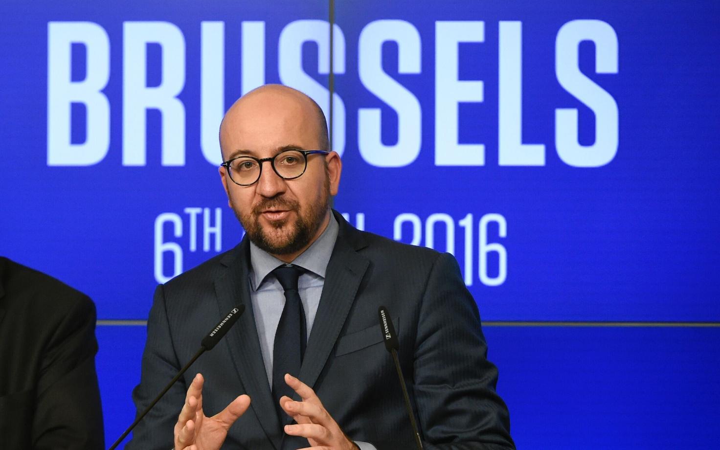 Belgia peaminister tänasel pressikonverentsil.