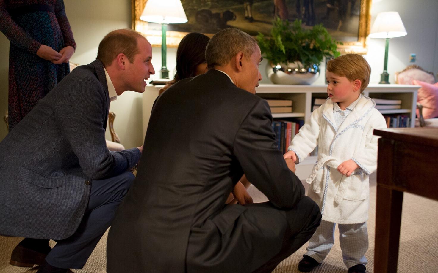 Prints George oma isa Williami ja president Obama seltsis
