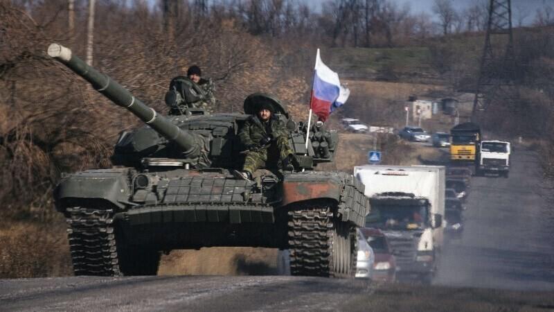 Танк пророссийских сепаратистов в Луганской области. Октябрь 2014 года.