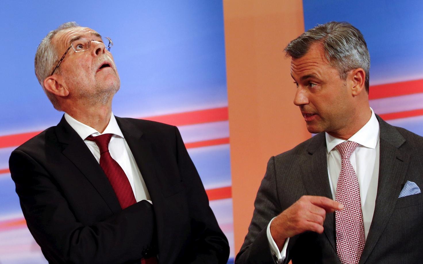 Presidendikandidaadid Alexander Van der Bellen (vasakul) ja Norbert Hofer.