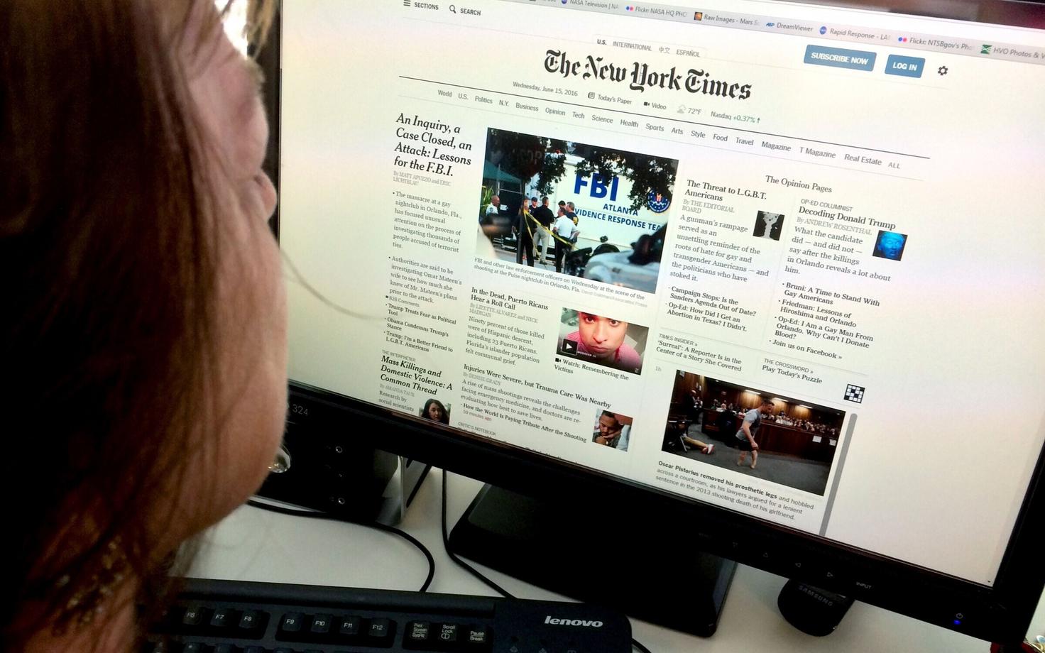 The New York Timesi veebileht.