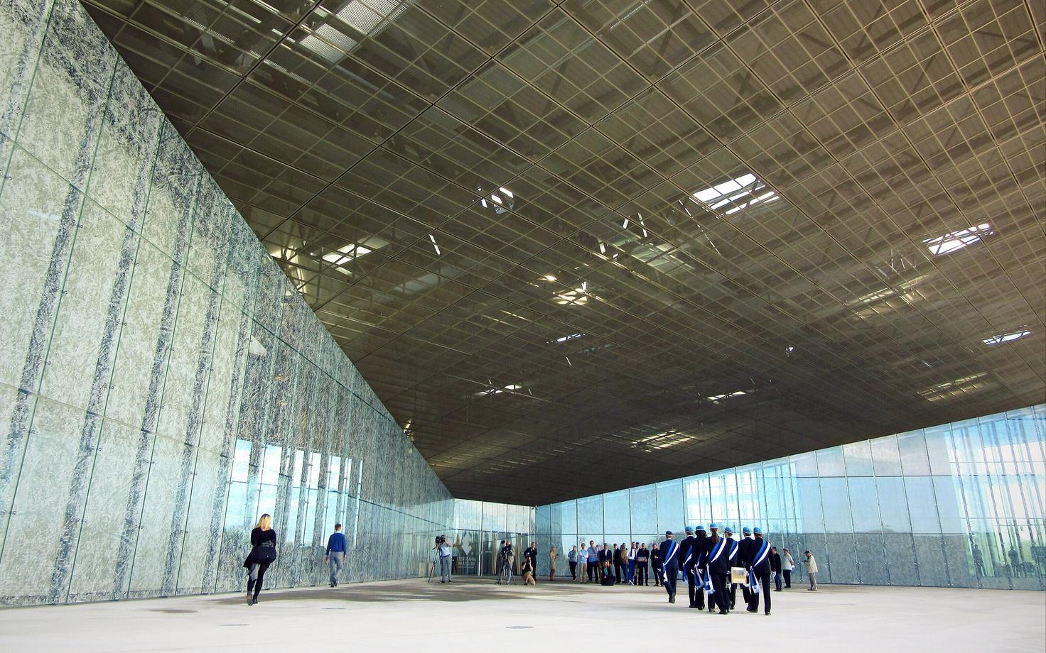 The original Estonian flag from 1884 was moved to its permanent future home at the new Estonian National Museum. Sept. 15, 2016.