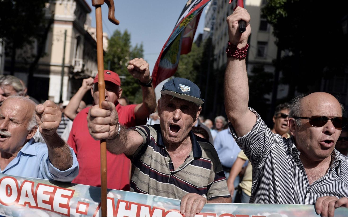 Kreeka pensionäride protest.