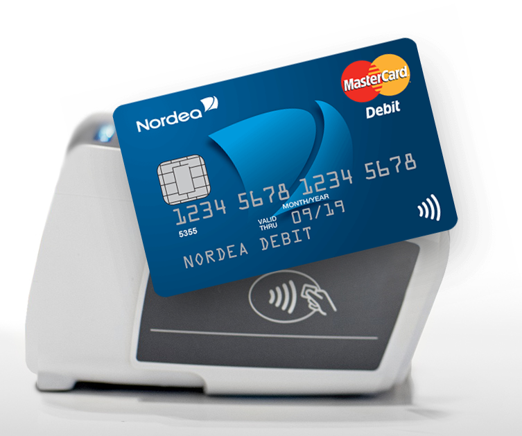Бесконтактная банковская карта Nordea Debit.