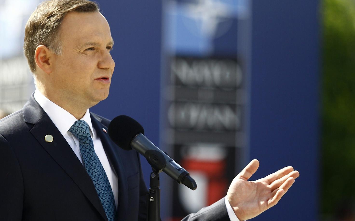 Poola president Andrzej Duda NATO Varssavi tippkohtumisel 8. juulil.