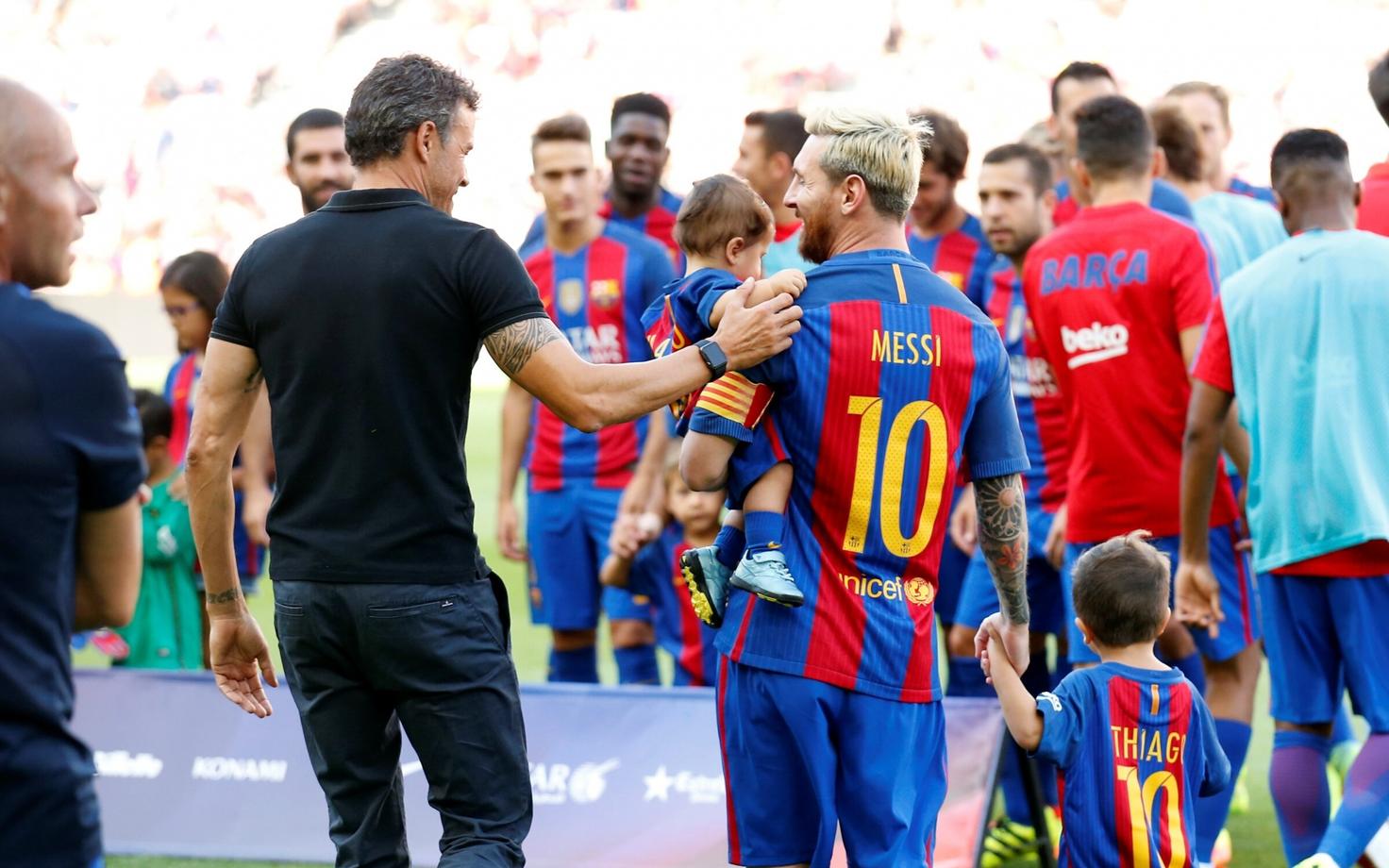 Luis Enrique (vasakul) ja Lionel Messi