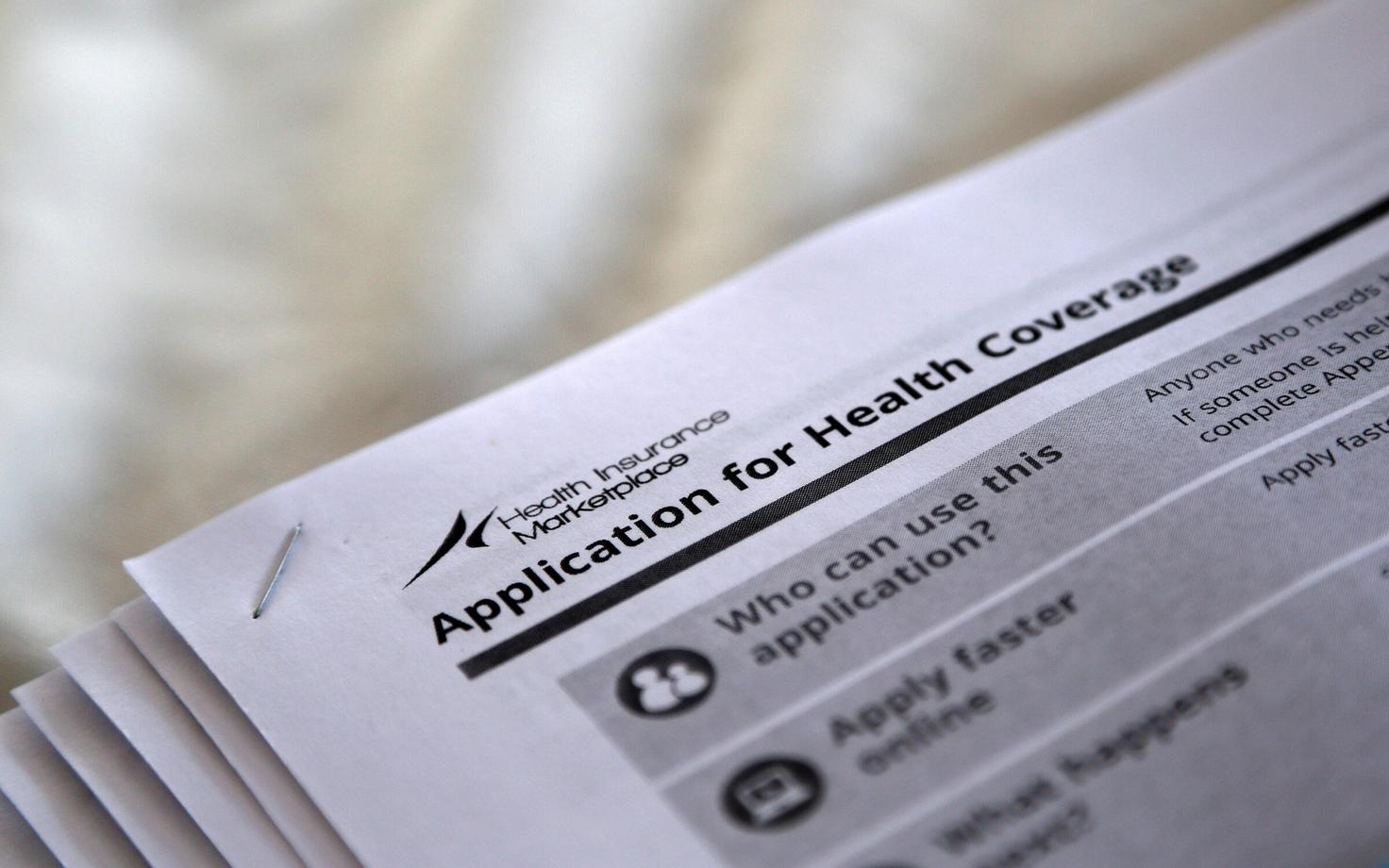 Obamacare'ina tuntud tervisekindlustuse taotluse dokumendid.