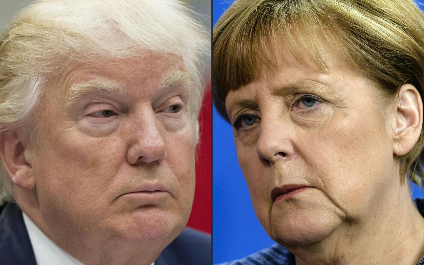 Donald Trump ja Angela Merkel.