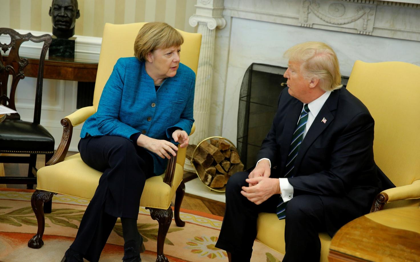 Ангела Меркель и Дональд Трамп.