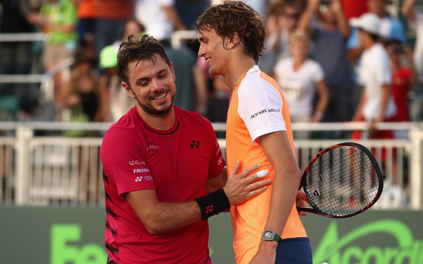 Stanislas Wawrinka ja Alexander Zverev.