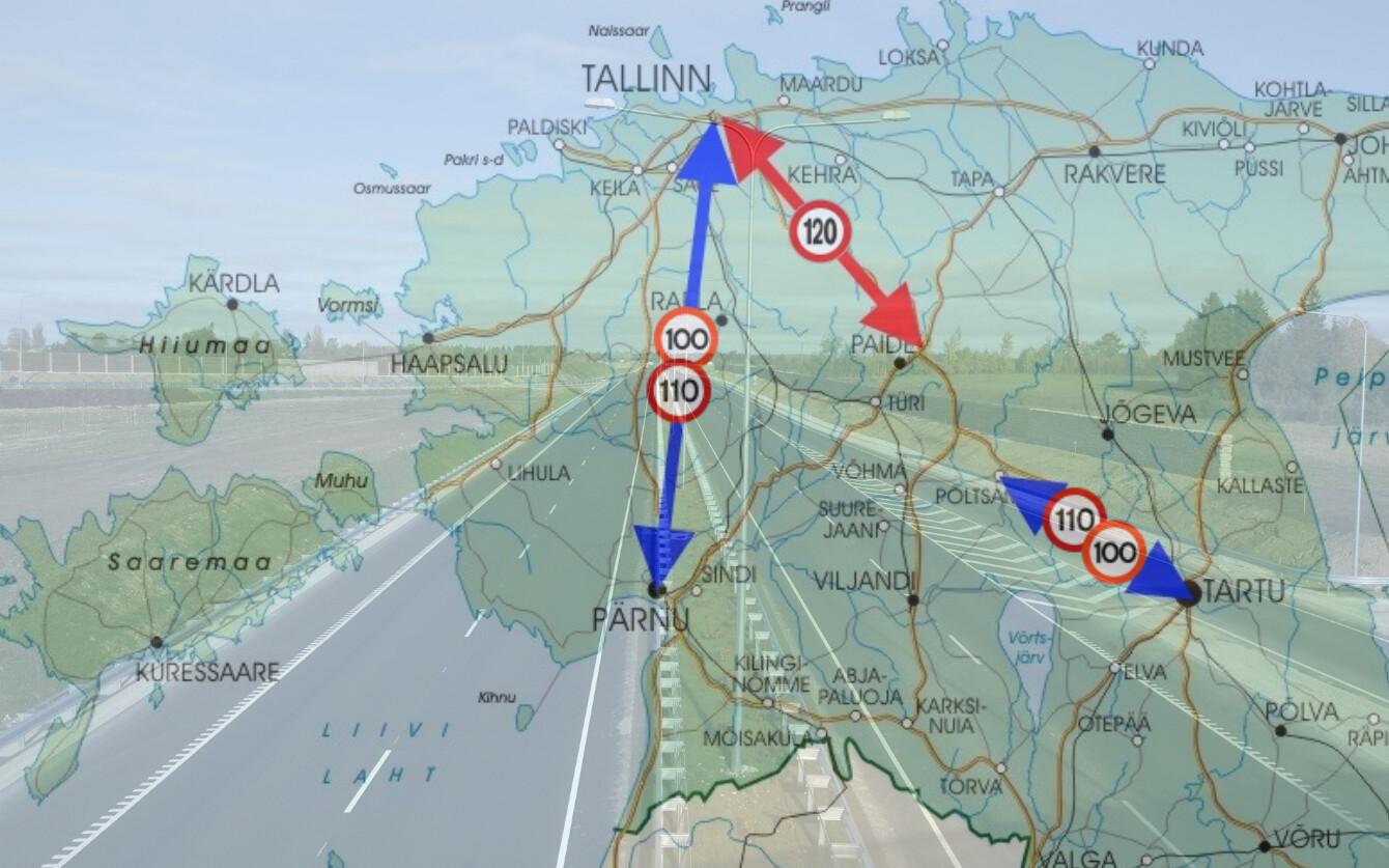 Jüri-Mäo lõigul võib tulevikus olla võimalik sõita kiirusega kuni 120 km/h.