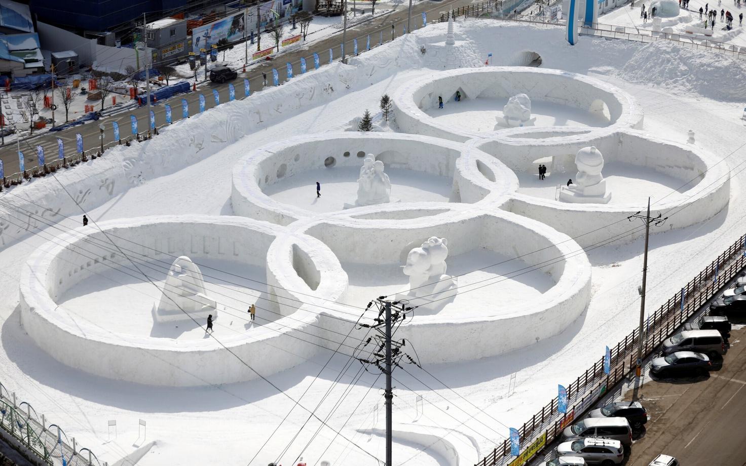 Jääskulptuur PyeongChangis