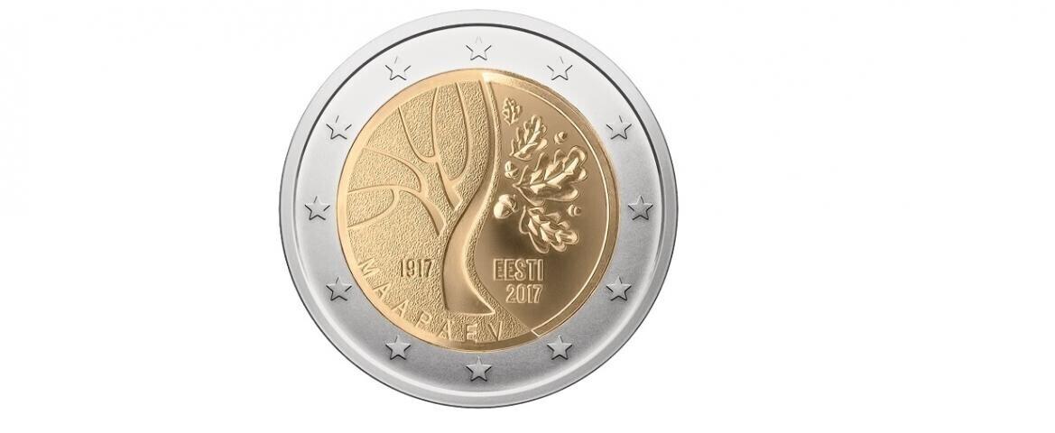 Памятная монета в честь 100-летия Эстонской Республики.