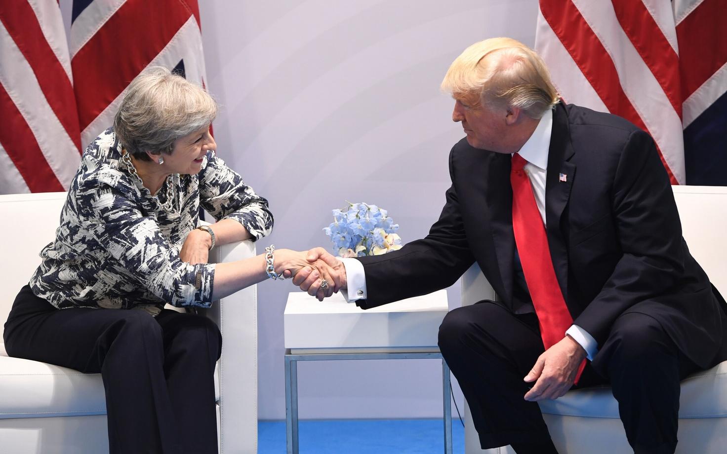 Theresa May ja Donald Trump.