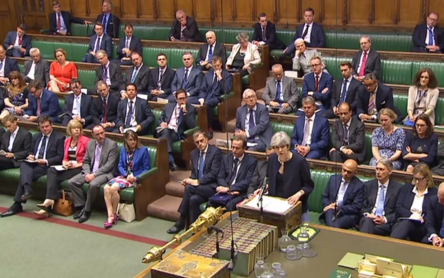 Peaminister Theresa May parlamendis.