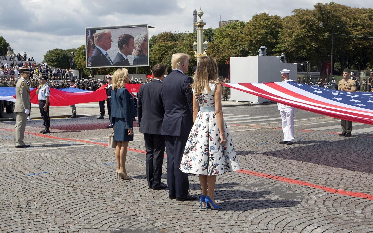 Donald Trump 14. juuli paraadil Pariisis.