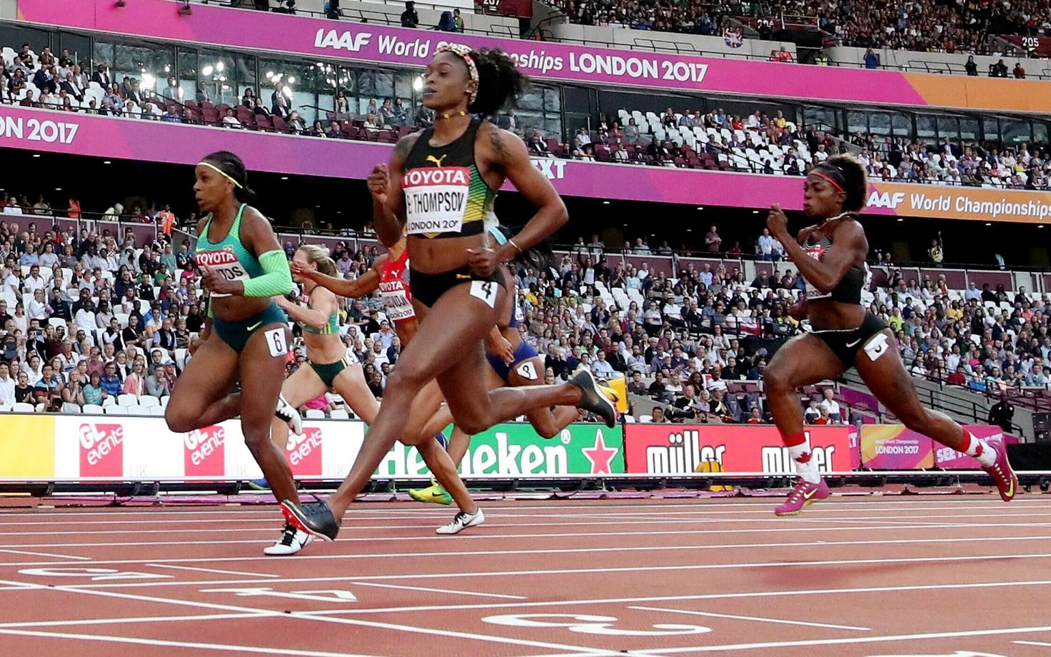 Elaine Thompson võitis naiste 100 meetri jooksu teise poolfinaali