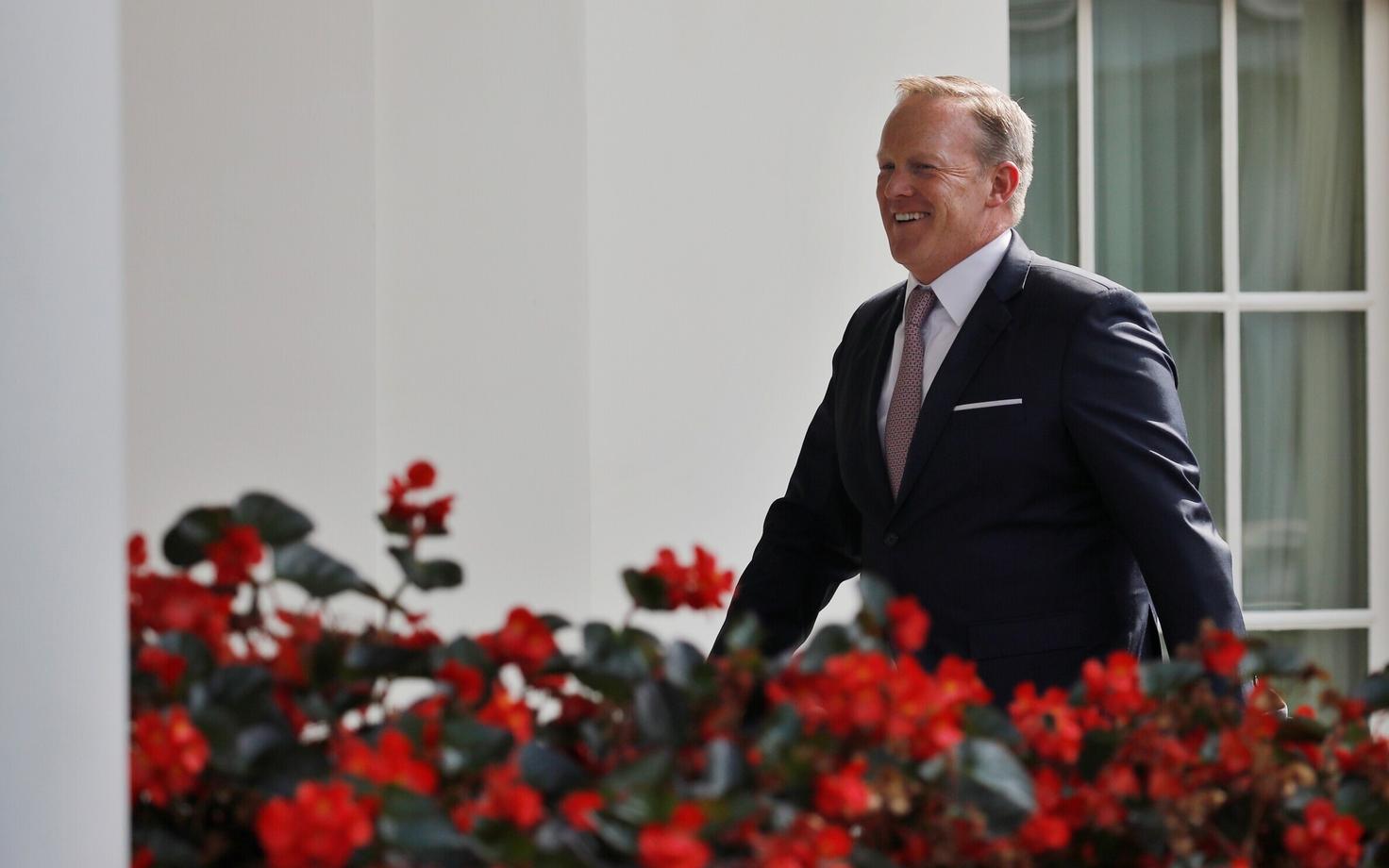 Sean Spicer lahkumisavalduse päeval ehk 21. juulil Valges Majas.