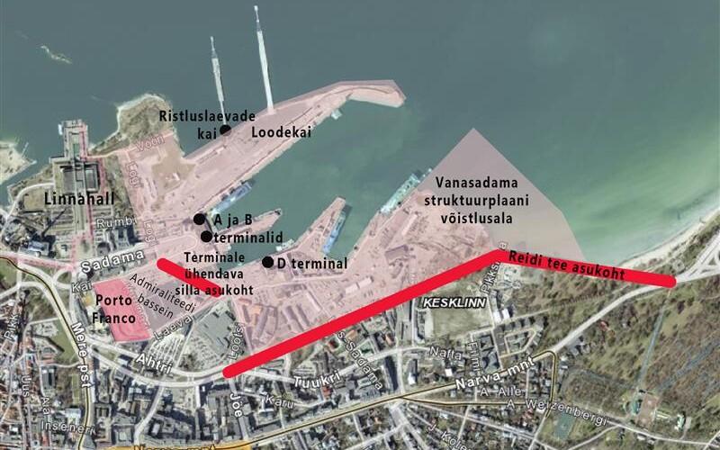 Tallinna kesklinna mereääre avamisest linnale ja linlastele on räägitud Eesti taasiseseisvumise algusest peale. Skeemil praegused plaanid.