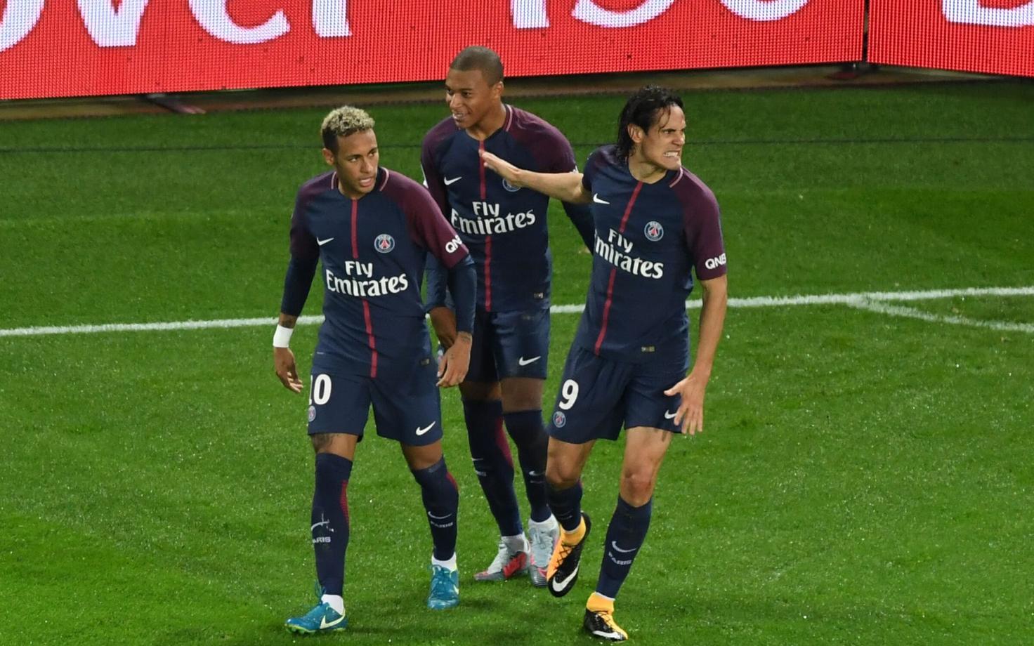 Neymar, Kylian Mbappe ja Edinson Cavani
