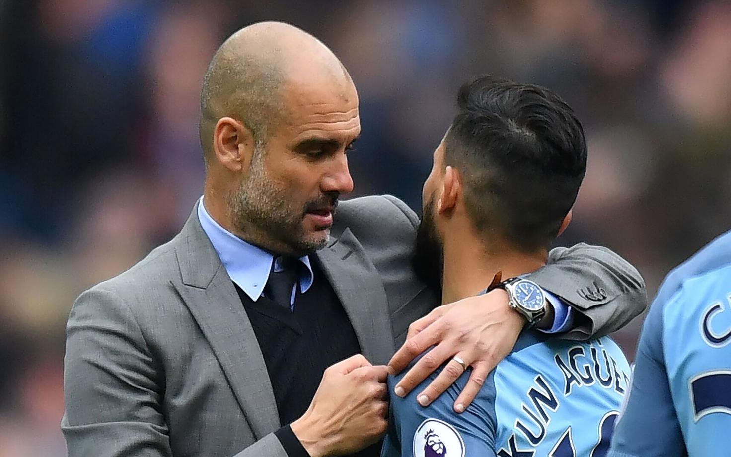 Pep Guardiola ja Sergio Agüero