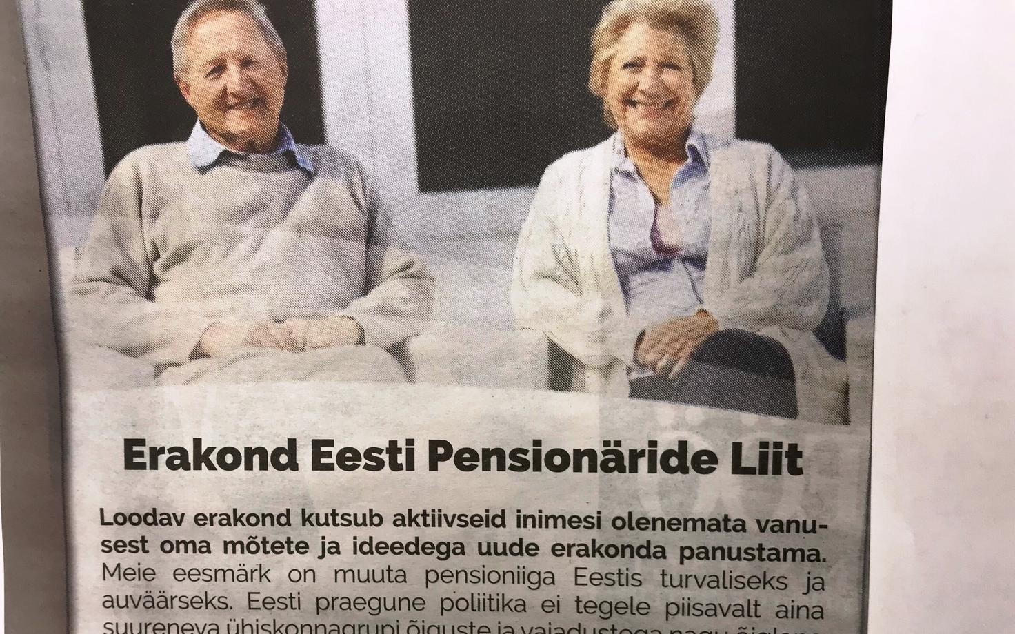 Pensionäride partei reklaam