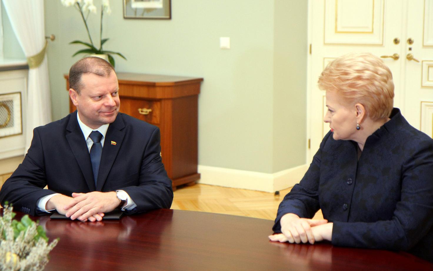 Leedu peaminister Skvernelis ja president Grybauskaite.