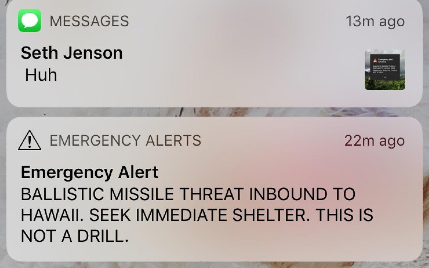 Hawaii ekslik raketihoiatus.