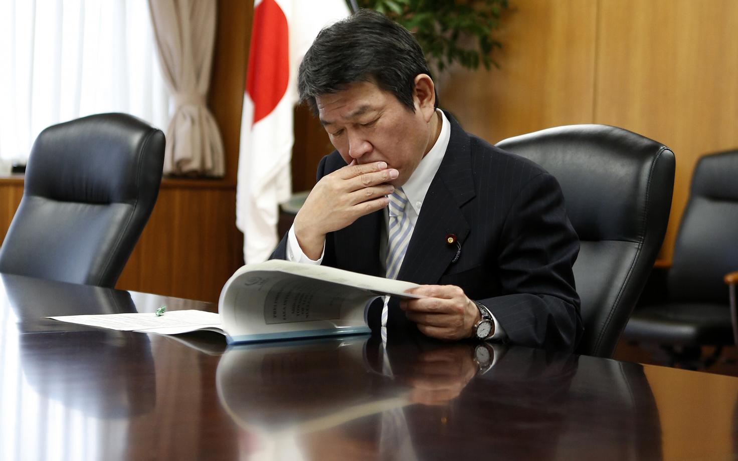 Jaapani majandusminister Toshimitsu Motegi.