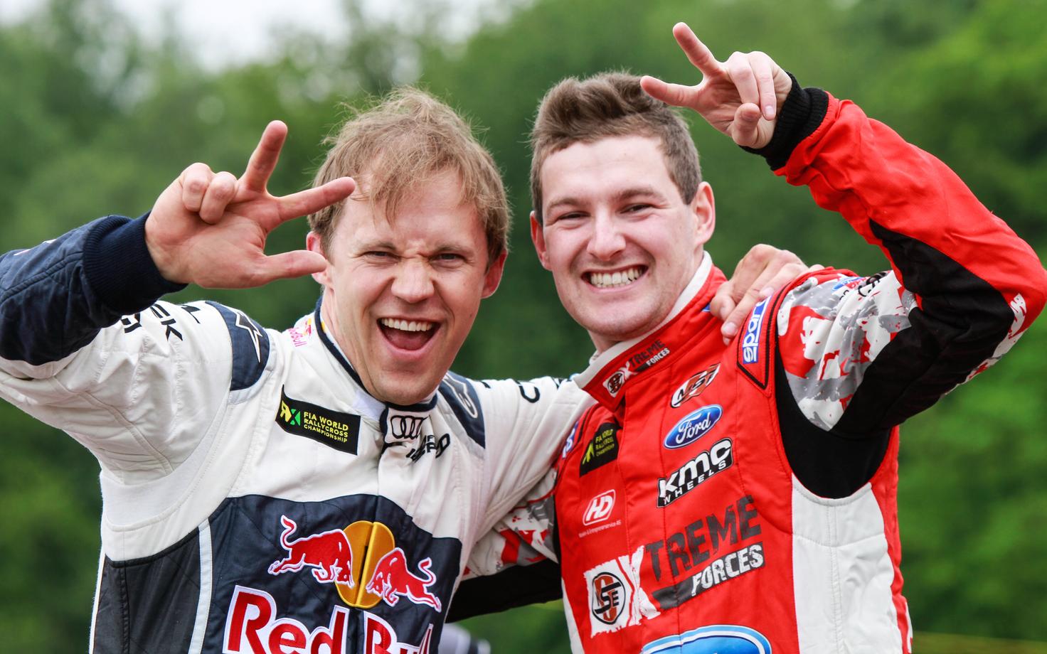 Mattias Ekström ja Andreas Bakkerud 2015. aastal.