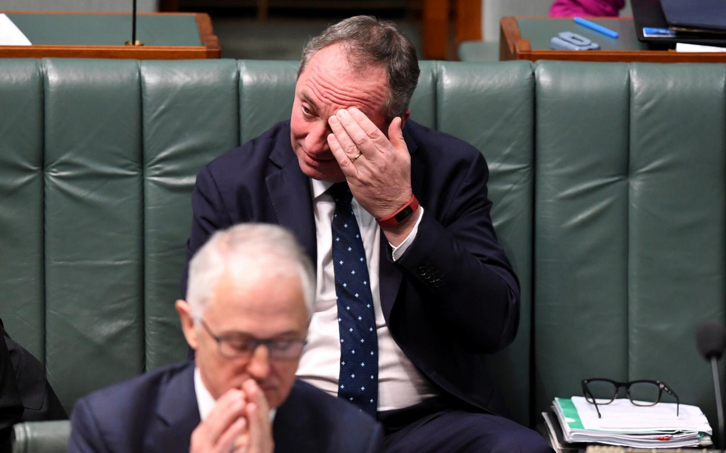 Esiplaanil peaminister Malcolm Turnbull, tagapool asepeaminister Barnaby Joyce.