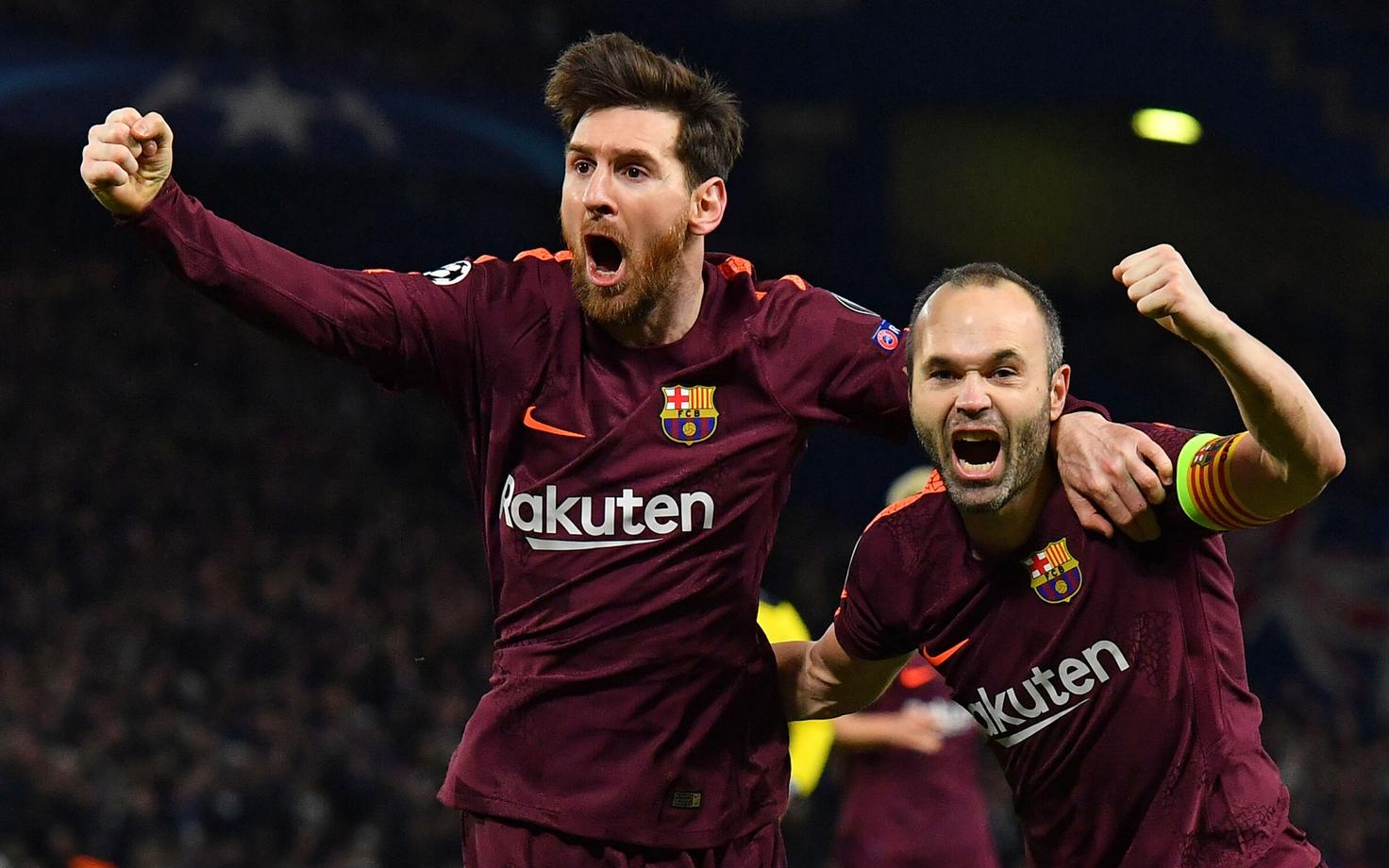 Lionel Messi ja Andres Iniesta Meistrite liiga mängus Chelsea vastu.