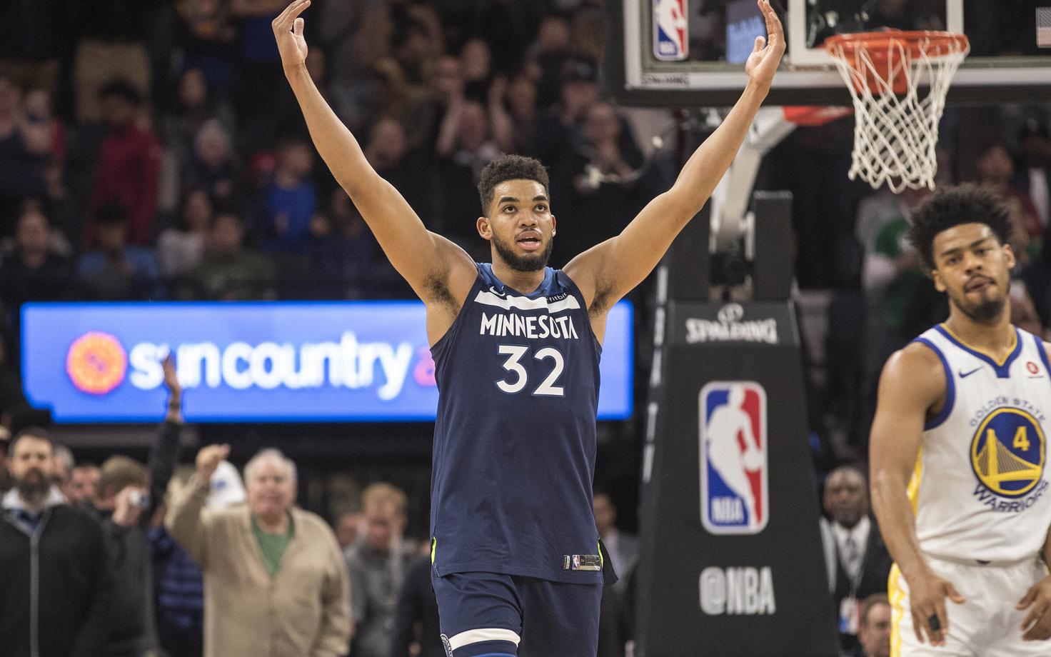 Karl-Anthony Towns aitas Timberwolvesi võidule Warriorsi üle.