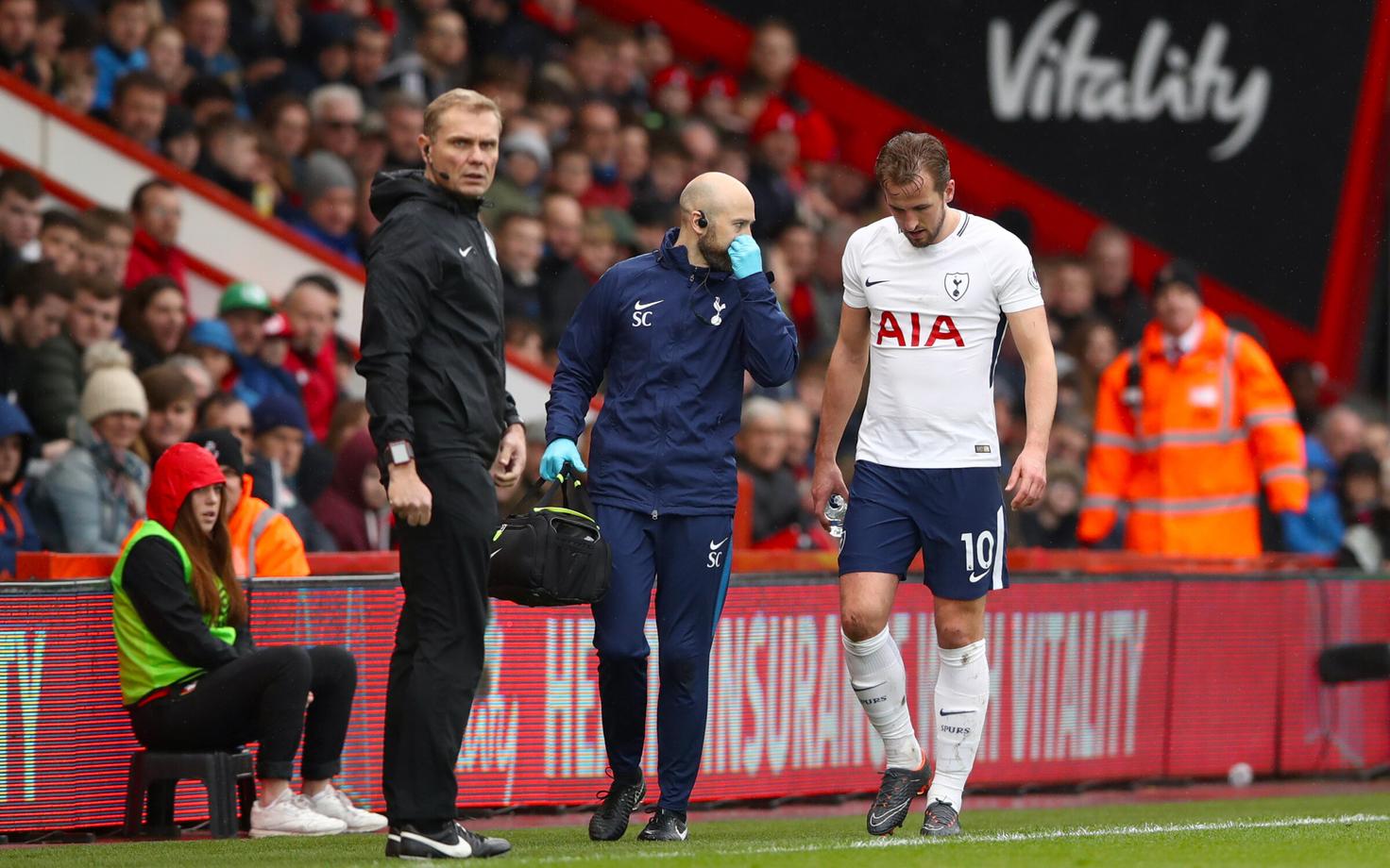 Bournemouthi vastu vigastada saanud Harry Kane.